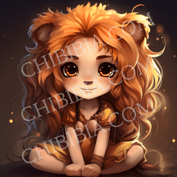 Chibibi femme lion généreux solaire charisme